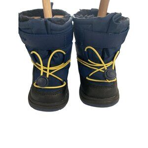 Carters Toddler Size 6M Blue Black Yellow Toggle Laces Winter Boots shoes